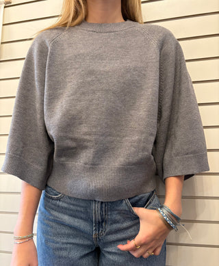 Women's Raglan Short Wide Sleeve Crew Neck Sweater