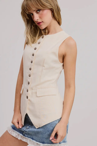 Linen long vest