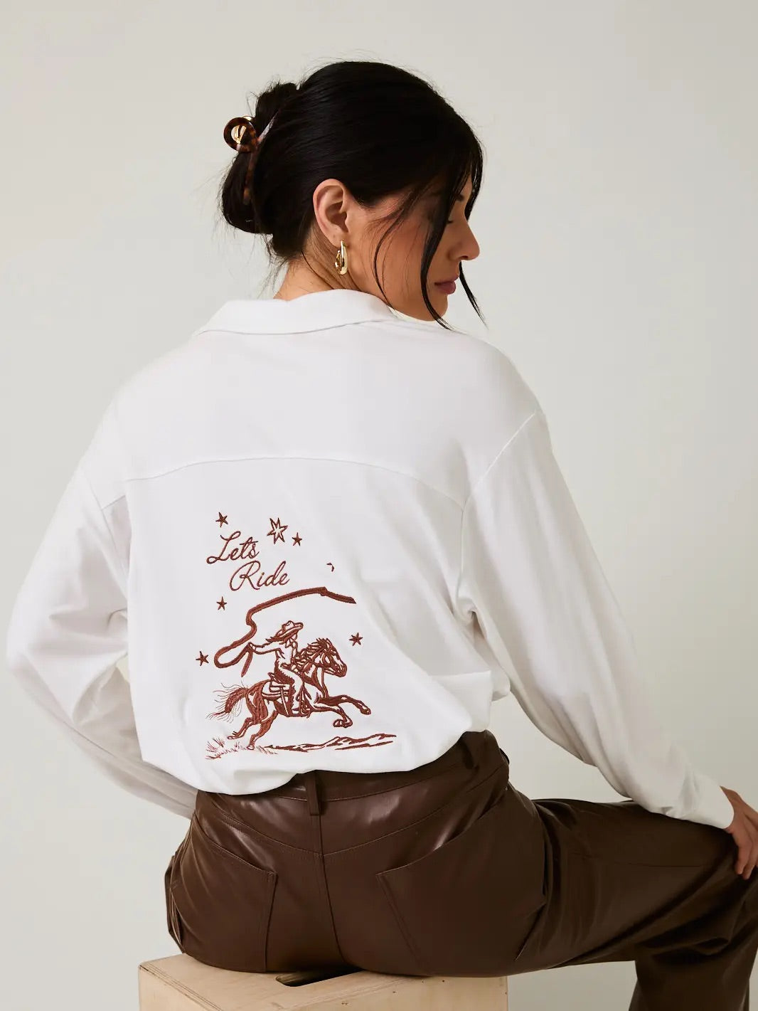 COWGIRL EMBROIDERED JERSEY