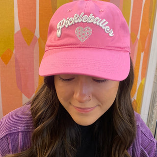 Pink Pickleballer baseball hat