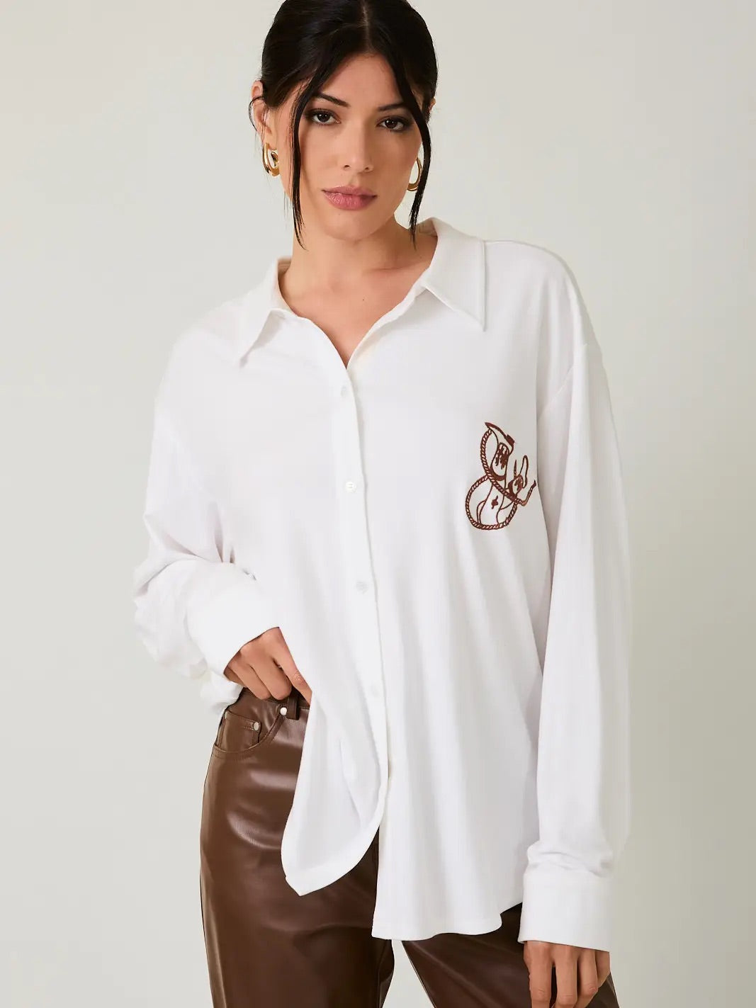 COWGIRL EMBROIDERED JERSEY