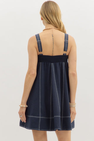 Navy midi dress