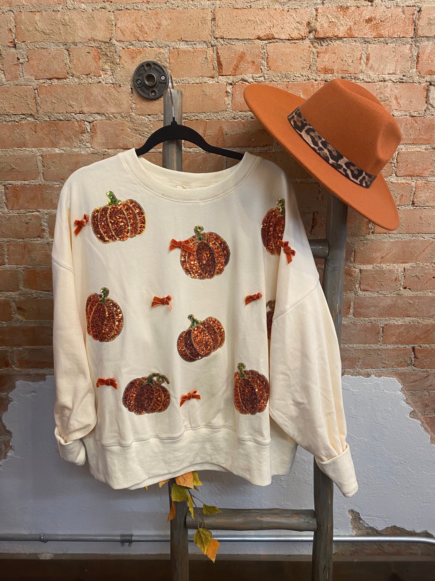 Cream pumpkin sweatshirt