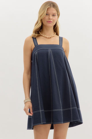 Navy midi dress