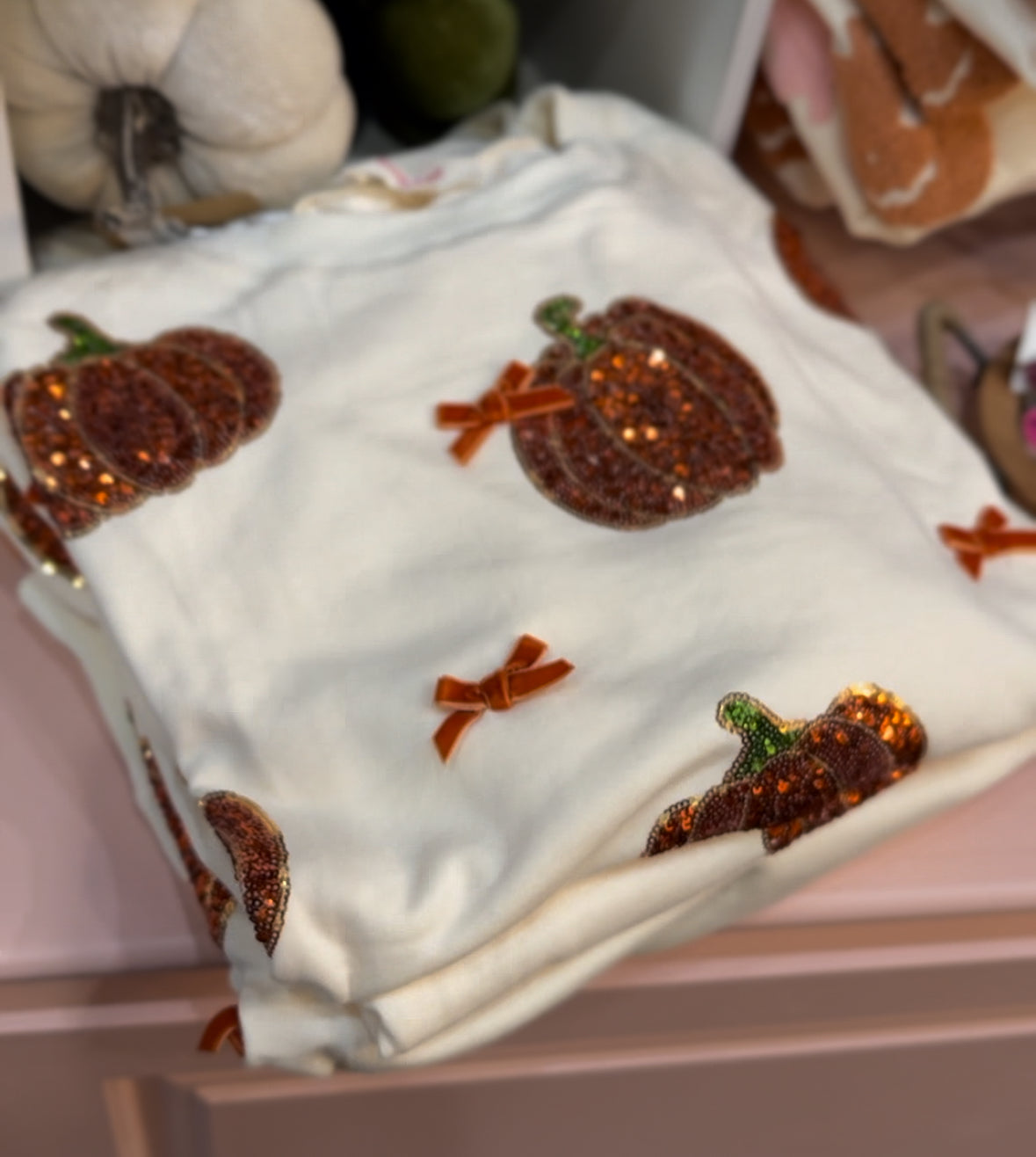 Cream pumpkin sweatshirt