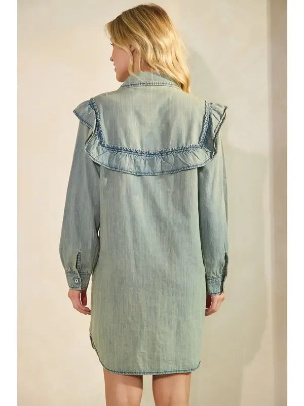 Denim Button-up Mini Dress