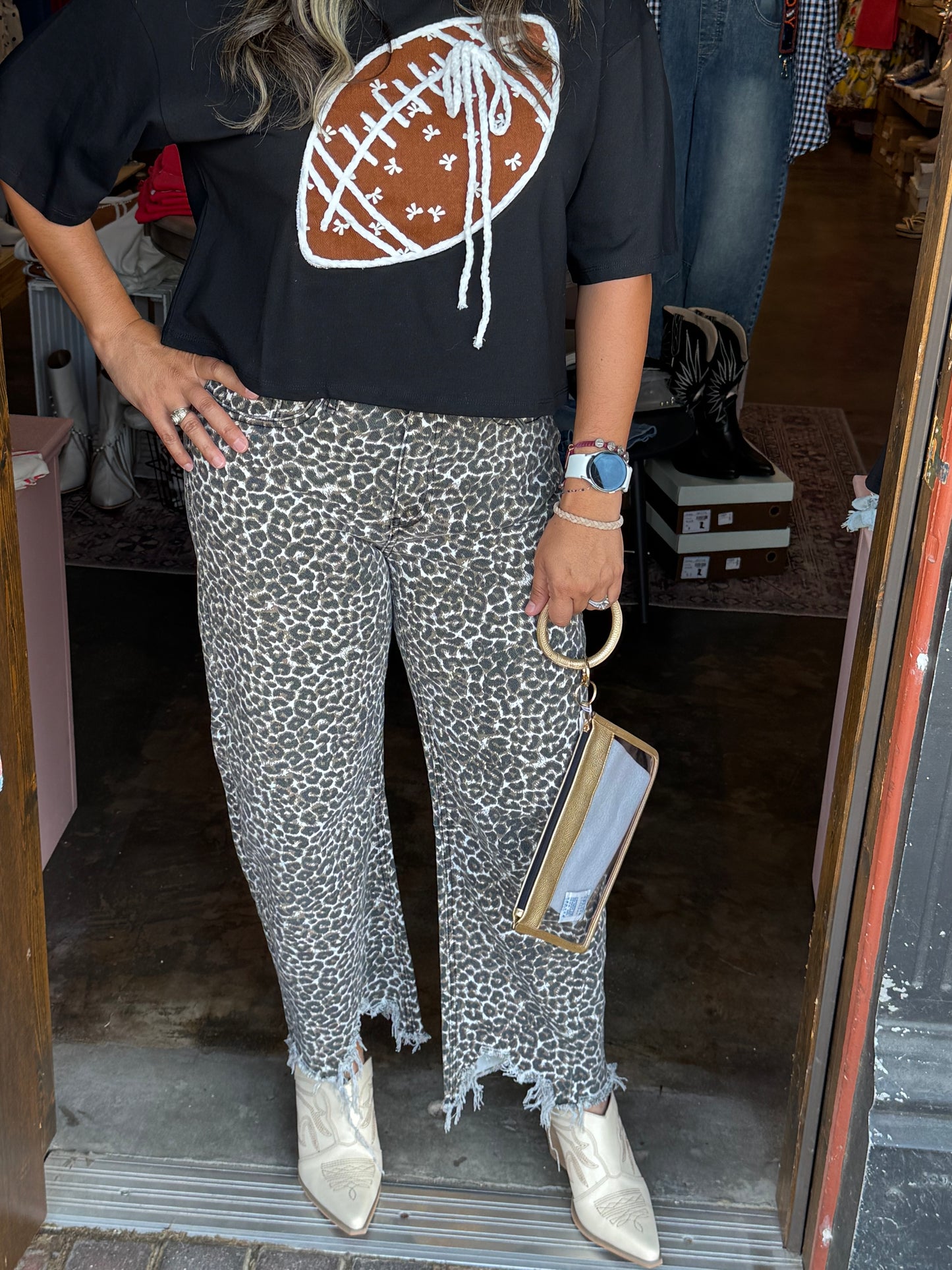 Leopard Barrel Jeans
