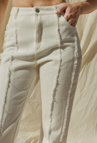 Frayed Hem Flare Pants