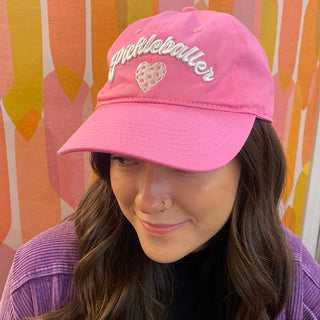 Pink Pickleballer baseball hat