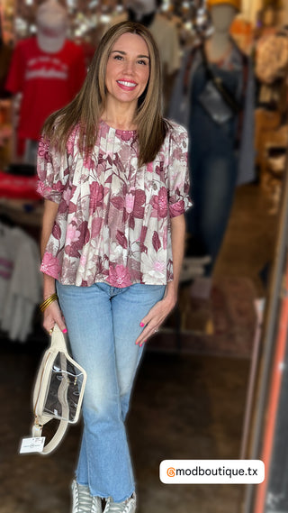 Rosey puff sleeves