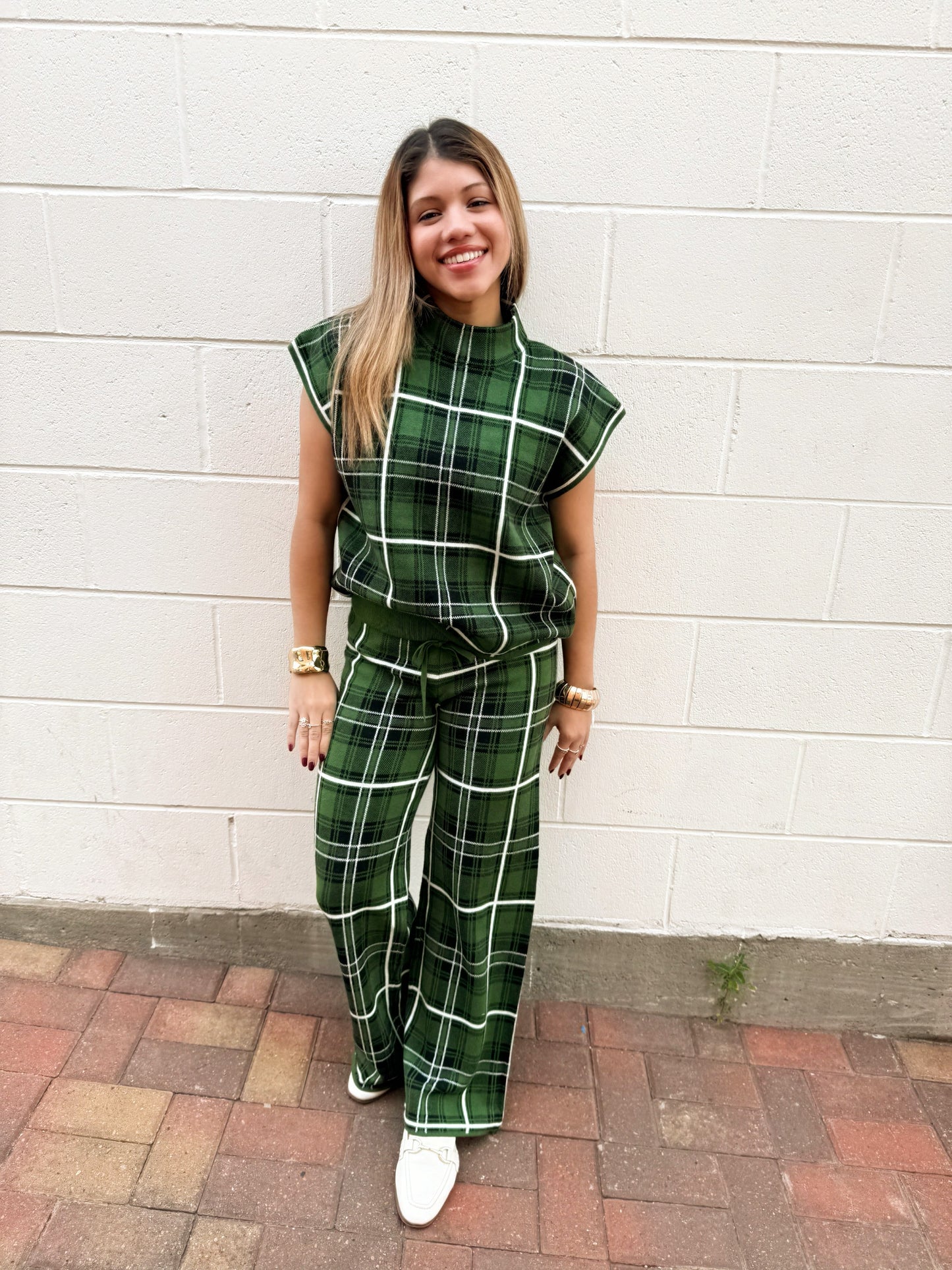 Plaid wide leg Pants