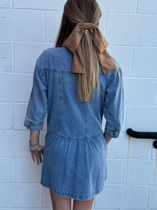 Denim Button-Up Mini Dress