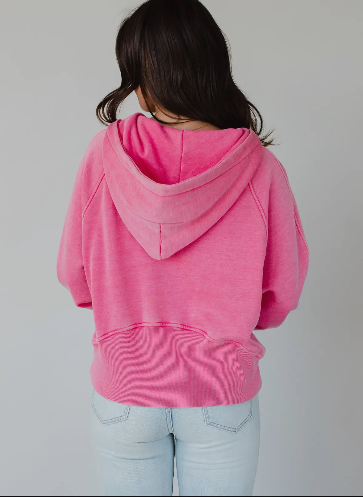 BRIGHT PINK HOODED SWEATSHIRT MEDIUM