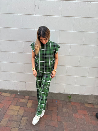 Plaid wide leg Pants