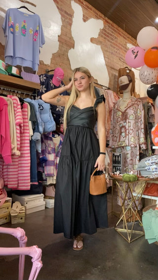 Black Tiered Maxi Dress