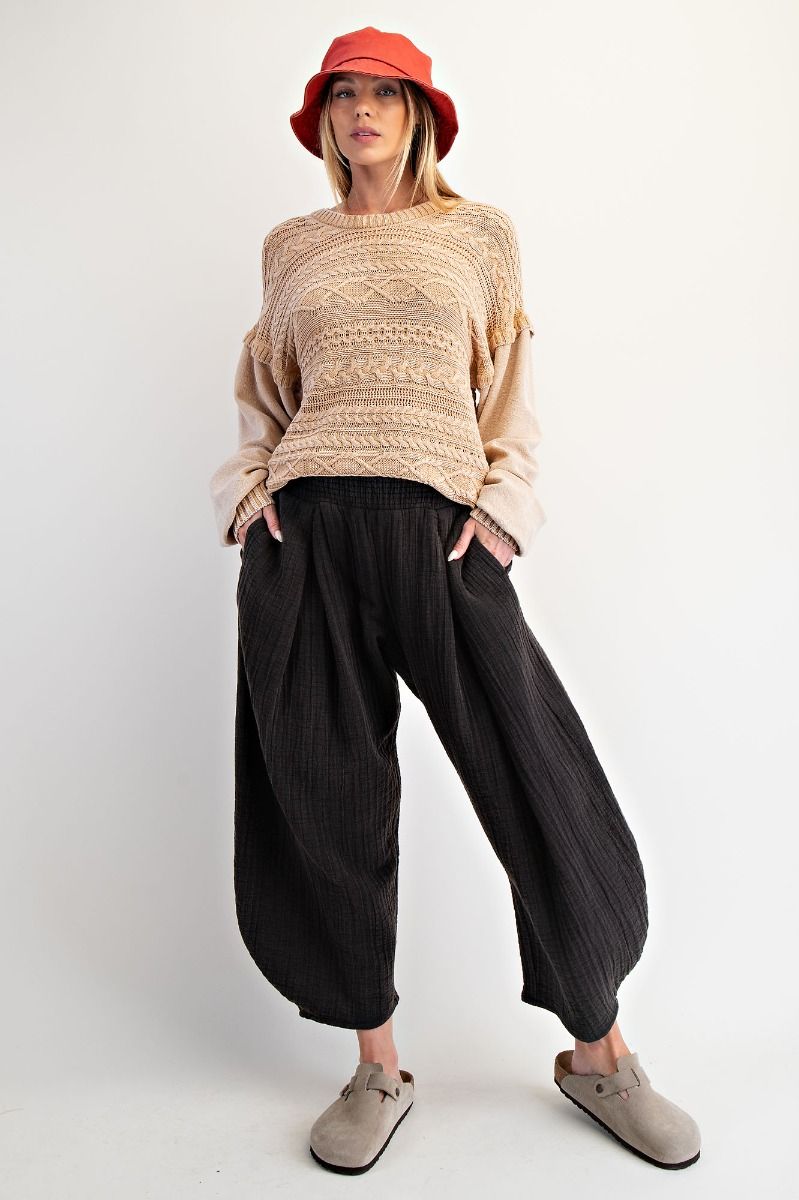 Cotton Gauze Tulip Pants