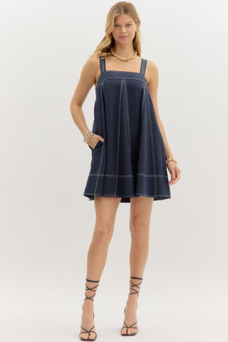 Navy midi dress