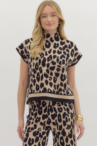 Animal print knit