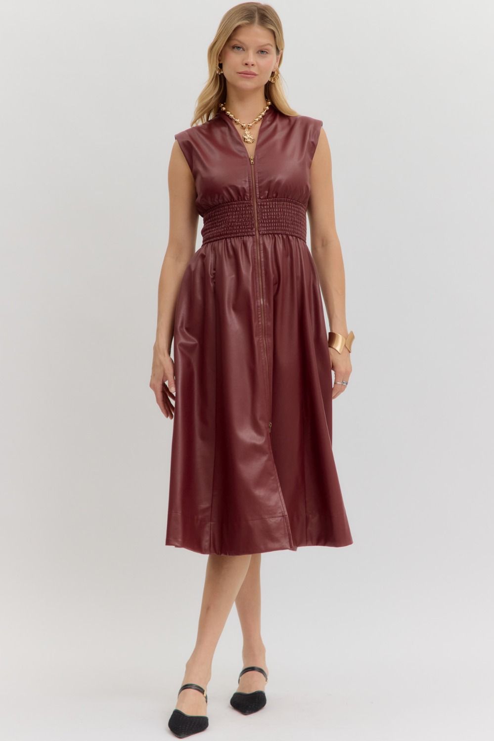 Burgundy Midi dress