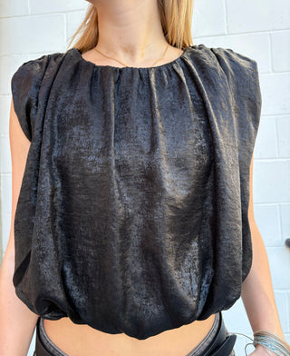 The Gathered Neck & Hem Sleeveless Blouse