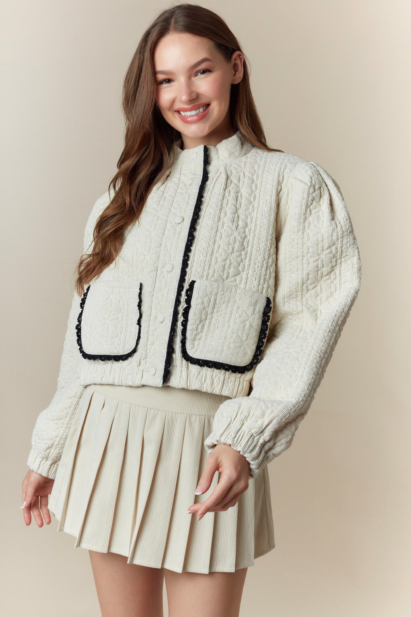 Cream/Black Jacket