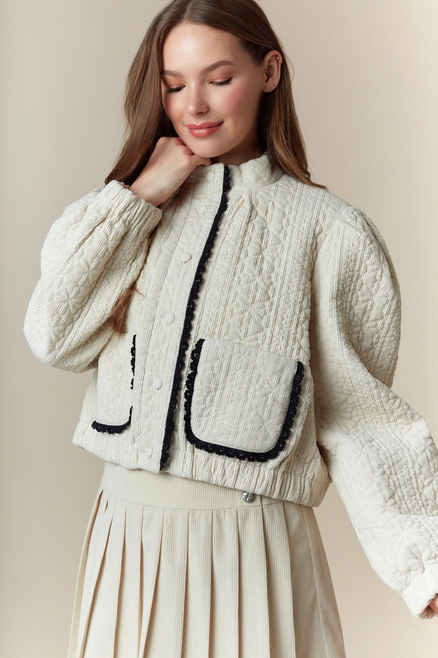 Cream/Black Jacket