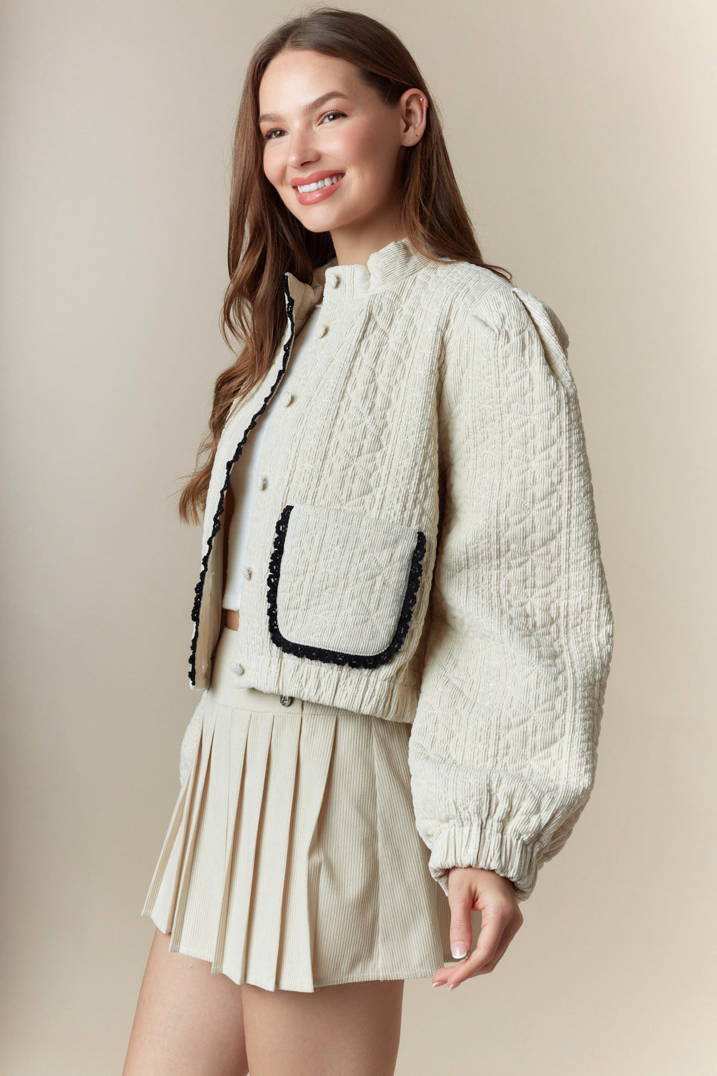 Cream/Black Jacket