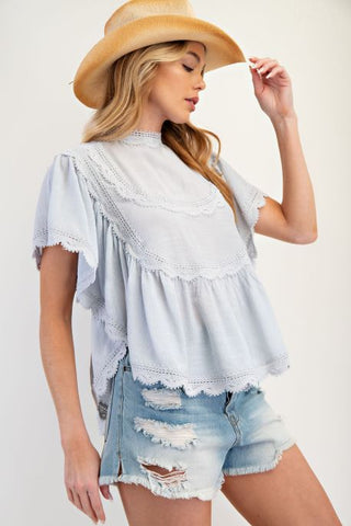 White Gauze Poncho Top