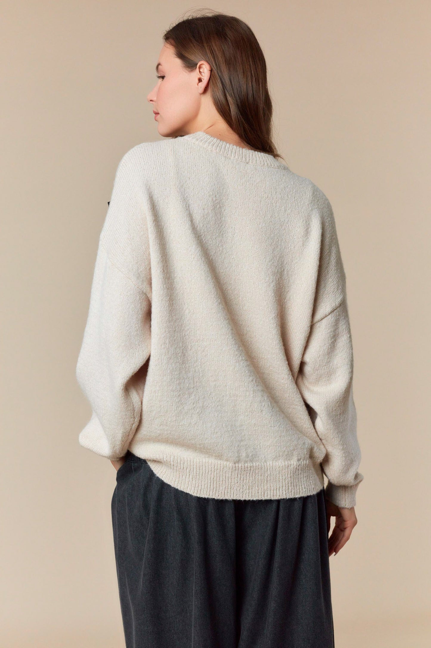 Cream pumpkin Bow sweater