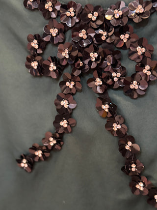 Embellished Bow Puff Sleeve Top