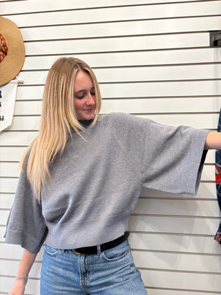Women's Raglan Short Wide Sleeve Crew Neck Sweater