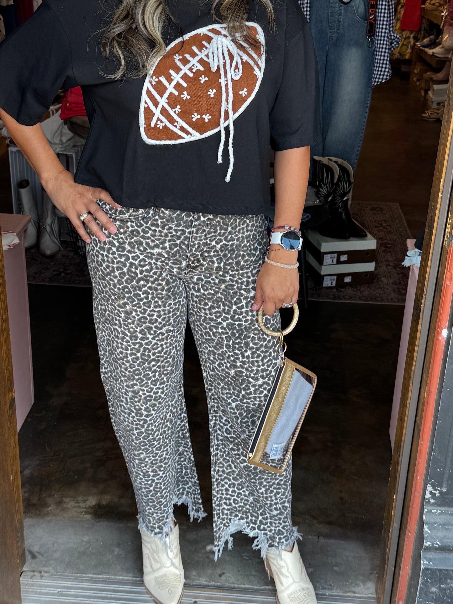 Leopard Barrel Jeans