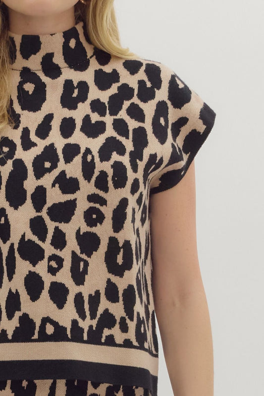 Animal print knit