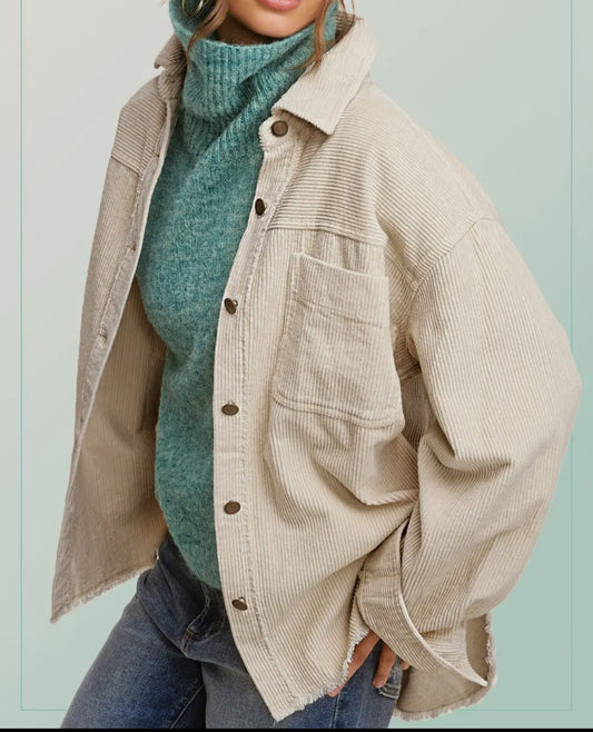 Oversized Corduroy Jacket | Relaxed Fit Fall Outerwear 