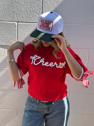 CHEERS RED WITH BOW SLEEVES
