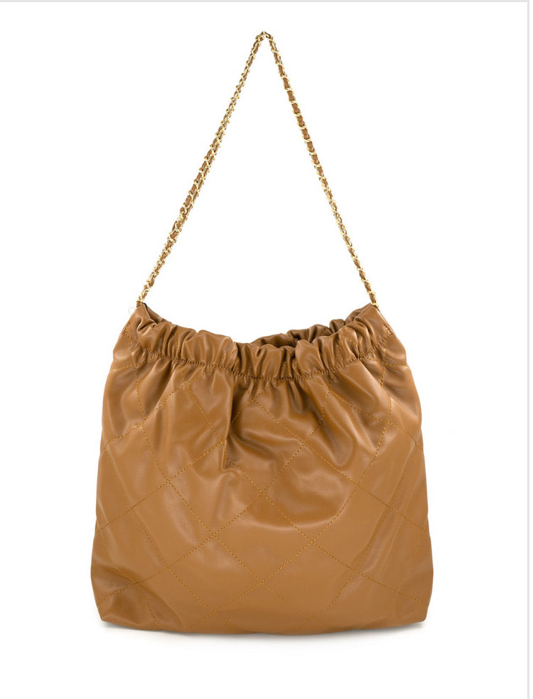 Leather Chain Bag, Caramel