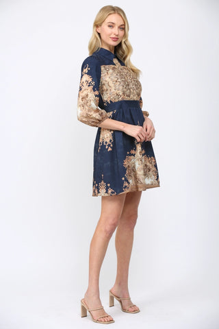 Effortless Chic: 3/4 Sleeve Shirt Dress with Partial Button Placket Mod Boutique Effortless Chic: 3/4 Sleeve Shirt Dress with Partial Button Placket Mod Boutique