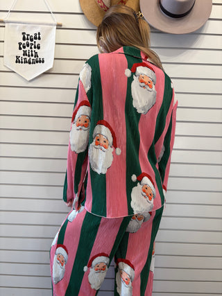 Day-to-Night Santa Broderie PJ Set