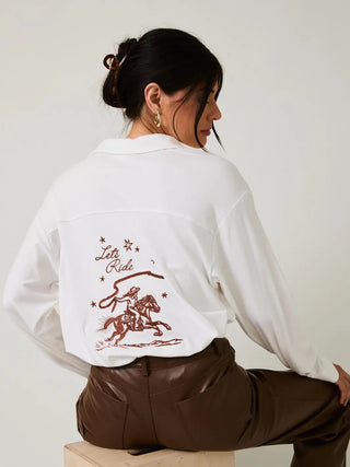 COWGIRL EMBROIDERED JERSEY
