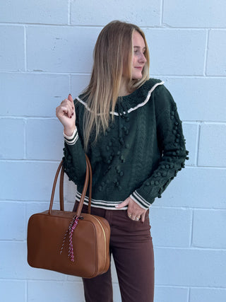 The Vintage Pom-Pom Cable Knit Sweater