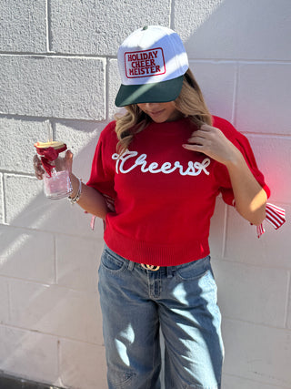 CHEERS RED WITH BOW SLEEVES