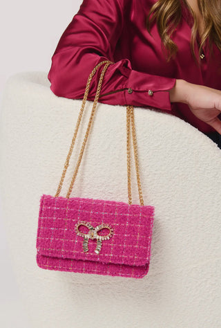 The Roa Shoulder Bag: Luxe Tweed and Sparkle