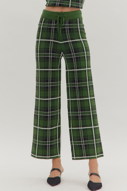 Plaid wide leg Pants