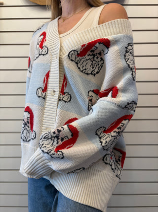 The Jolly Checkered Santa Cardigan