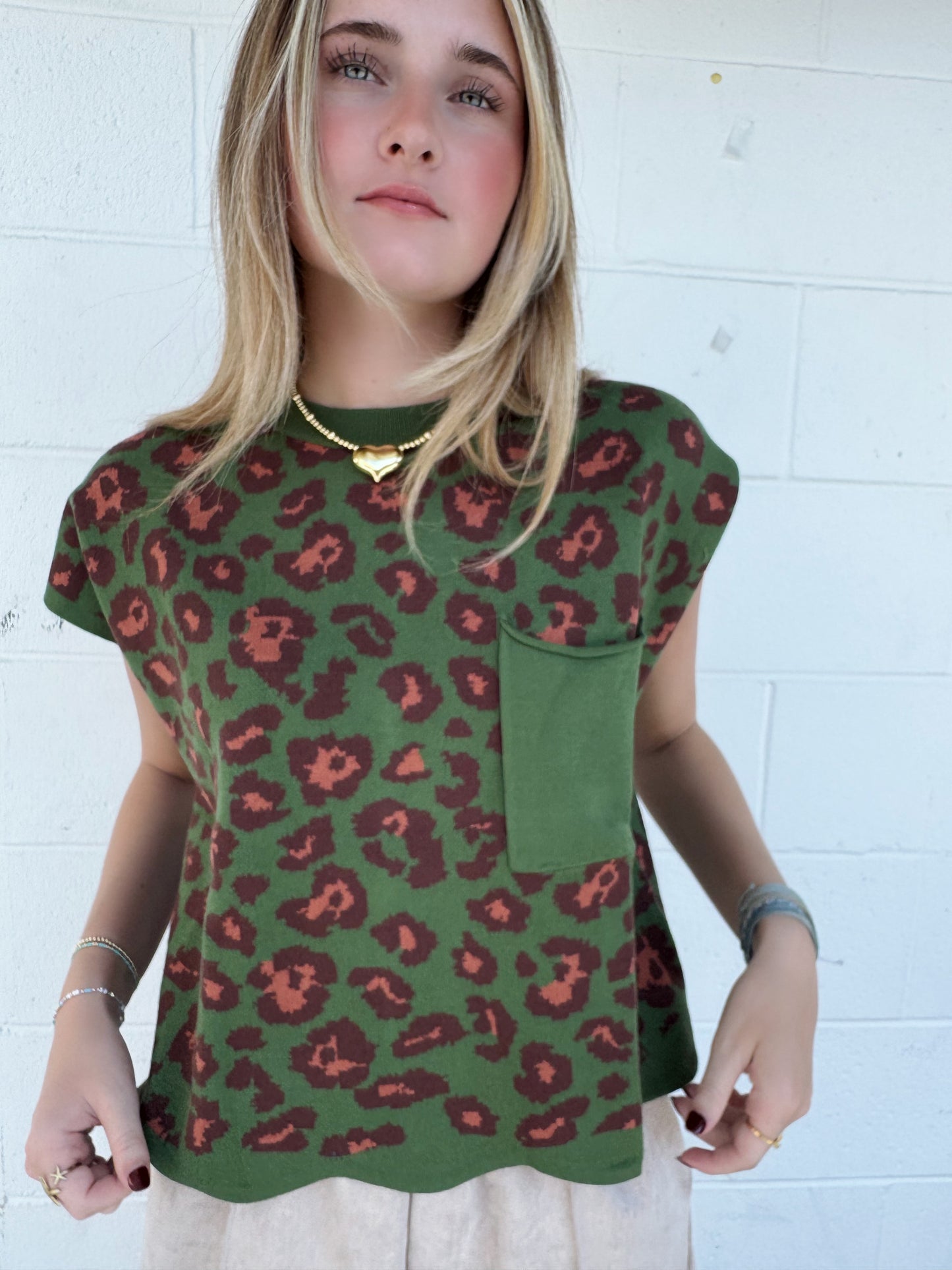 Effortless Edge Animal Print Knit Top