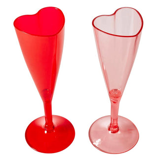 Acrylic Heart-Shaped Champagne Flute Set.