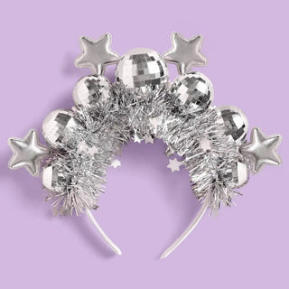 White headband w. silver star fringe 
bachlorette, birthday nashville