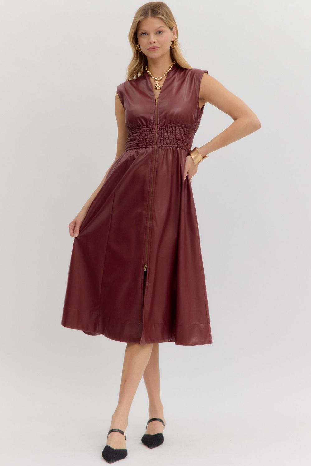 Burgundy Midi dress