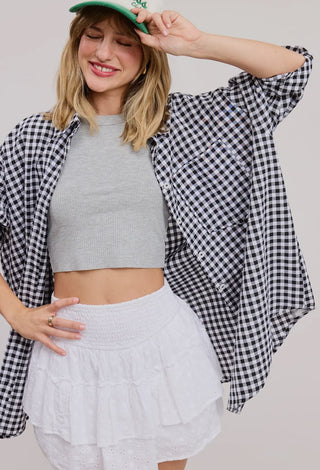 Oversized Gingham Button
Down Shirt