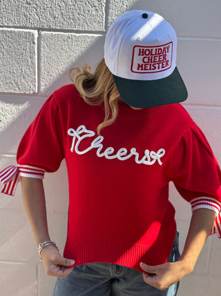 CHEERS RED WITH BOW SLEEVES